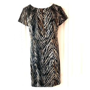 Animal print sheath 22W dress with cap sleeve